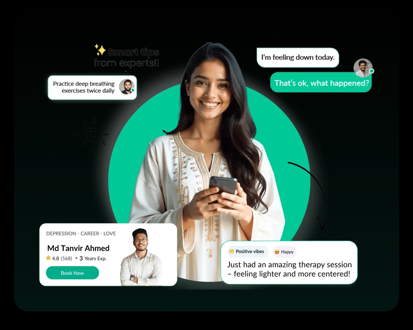 Mental health and therapy support — Relaxy wellness platform